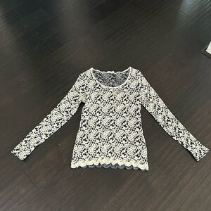 Crystal k long sleeve lace shirt worn once small